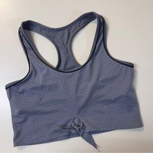 PINK By Victoria Secret Ultimate Dark Gray Semi Lined Mesh Tie Front Sport Bra